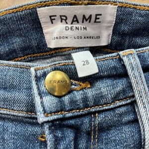 Frame Denim Jeans Le Nouveau Straight Frayed Hem Size 28
